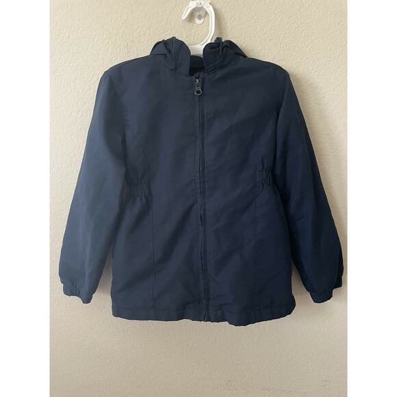George Blue Uniform Fleece Lined Hooded Nylon Girls' Parka Jacket Size XS 4-5 - Picture 2 of 12